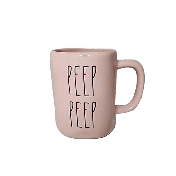 Rae Dunn “PEEP PEEP” Pink Ceramic Coffee Mug – Easter / Spring – Great Condition - Picture 1 of 2